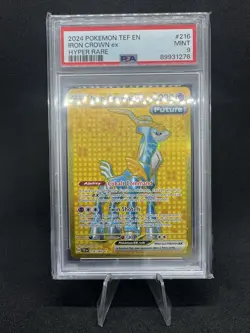 PSA 9 Iron Crown Ex Hyper Rare #216 2024 Pokemon Tef En-Temporal Forces 94414547 - Image 1