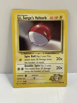 Pokemon WOTC TCG Vintage Lt. Surge's Voltorb 084/132 Gym Heroes Regular LP - Image 1