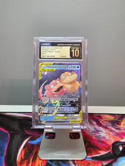 POKEMON CGC 10 PRISTINE SLOWPOKE & PSYDUCK GX 2019 UNIFIED MINDS 35/236 HOLO - Image 1