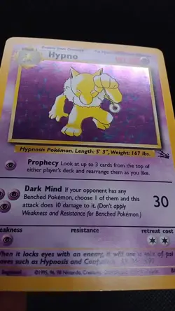 Pokemon TCG WOTC Fossil Holo Hypno 8/62 LP/NM Unlimited (Original owner) - Image 2