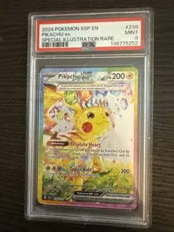 Pikachu EX 238/191 SIR 2024 Pokemon Surging Sparks PSA 9 Mint - Image 1