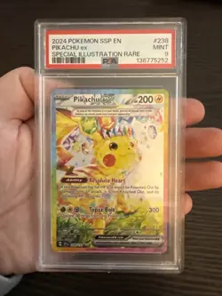Pikachu EX 238/191 SIR 2024 Pokemon Surging Sparks PSA 9 Mint - Image 3