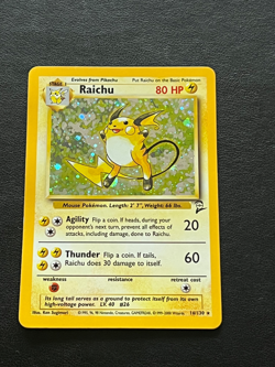 Raichu 16/130 - Base Set 2 Pokemon Card - Holo NM/LP - Image 1