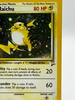 Raichu #16/130 Base Set 2 2000 Stage 1/Rare Holo NM/LP Pokemon TCG - Image 2