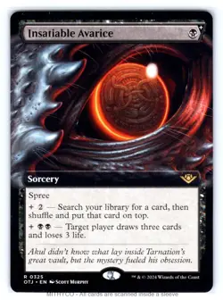 MTG Insatiable Avarice (Extended Art) Outlaws of Thunder Junction NM - Image 1