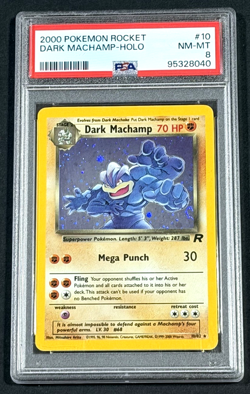 2000 POKEMON ROCKET DARK MACHAMP 10/82 HOLO PSA 8 - Image 1