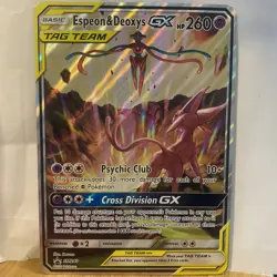 Pokemon TCG Jumbo Espeon & Deoxys GX SM240 Black Star Promo Card Near Mint NM - Image 1