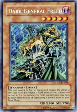 Yugioh Dark General Freed LODT-EN083 Unlimited Secret Rare Holo NM Card - Image 1
