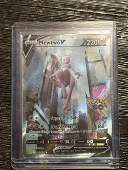 Pokemon Mewtwo V Pokemon GO Full Art Holo Ultra Rare 030/078 220 HP TCG Card - Image 1