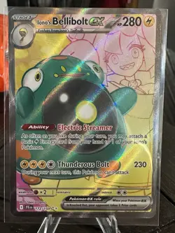Pokemon TCG Iono's Bellibolt EX Journey Together Ultra Rare Holo Card 183/159 - Image 1