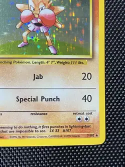 Hitmonchan - 7/102 (Base Set) Holo Rare - Pokemon TCG Base Set Holo Rare LP/NM - Image 4