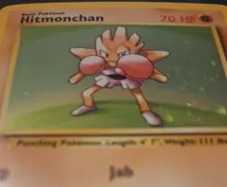 Pokemon TCG Base Set Rare Holo Hitmonchan 7/102 Vintage NM - Image 2
