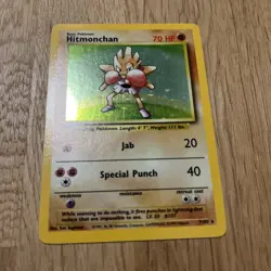 Hitmonchan 7/102 Holo Rare Base Set Pokemon TCG Card WOTC NM - LP - Image 3