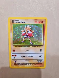 Pokemon TCG - Hitmonchan 7/102 Base Set Holo Rare WOTC 1999 - LP/NM - Image 1