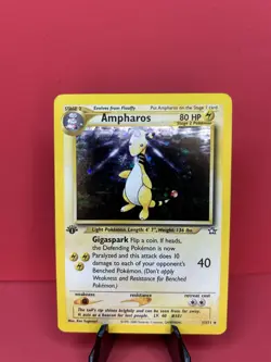 Pokemon 2000 - 1st Edition Ampharos 1/111 Holo Rare - Neo Genesis - LP - Image 1