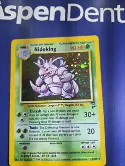 Nidoking 11/130 *SWIRL* - Vintage Holo - WOTC English Base Set 2 -NM Pokemon - Image 2
