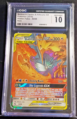2019 Pokemon Moltres & Zapdos & Articuno GX 44/68 Full Art CGC 10 (B) - Image 1