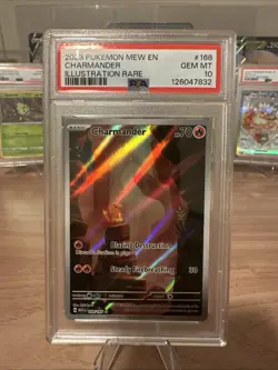 Pokemon Charmander 168/165 Scarlet And Violet Mew-151 Illustration Rare PSA 10 - Image 1