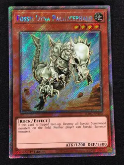 Yugioh Fossil Dyna Pachycephalo RA03-EN195 1st Platinum Secret (NM) - Image 1