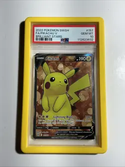 Pokemon Pikachu V 157/172 Full Art 2022 Brilliant Stars PSA 10 Gem Mint Card - Image 1