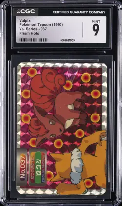 1997 POKEMON TOPSUN VS SERIES PRISM HOLO #037 VULPIX CGC 9 - Image 1
