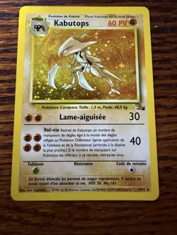 Kabutops FRENCH 9/62 Fossil Pokemon Card Holo Rare Pokemon LP Vintage TCG - Image 1