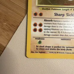 Pokemon TCG Kabutops Fossil 9/62 Holo Unlimited Holo Rare Vintage 2000 LP - Image 2
