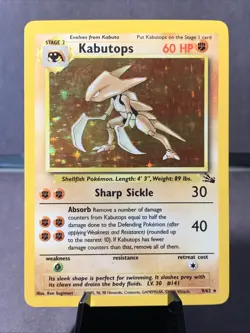 Pokemon TCG Kabutops #9/62 Fossil Holo Rare Unlimited VTG WOTC 1999 LP - Image 1