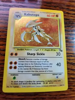 Kabutops - LP Holo Rare - Vintage WotC 1999 English 9/62 Fossil Set Pokemon Card - Image 1