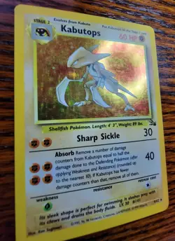 Kabutops - LP Holo Rare - Vintage WotC 1999 English 9/62 Fossil Set Pokemon Card - Image 2