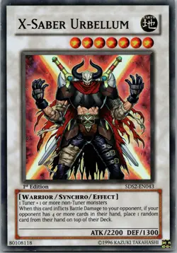Yugioh X-Saber Urbellum 5DS2-EN043 1st Edition Super Rare NM - Image 1