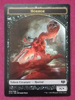 Magic The Gathering COMMANDER 2014 C14 HORROR ZOMBIE token card MTG - Image 1