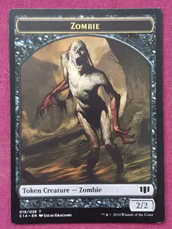 Magic The Gathering COMMANDER 2014 C14 HORROR ZOMBIE token card MTG - Image 2