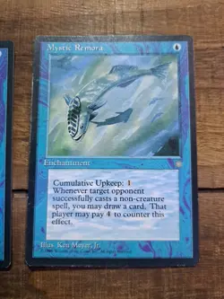 Magic the Gathering - Ice Age Mystic Remora 1995 87 Common X2 - Image 3