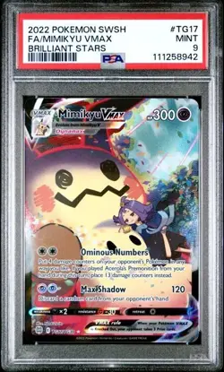 2022 POKEMON SWORD & SHIELD BRILLIANT STARS #TG17 FULL ART/MIMIKYU VMAX PSA 9 - Image 1