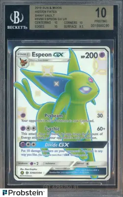 2019 Pokemon Sun & Moon Hidden Fates Shiny Vault SV60 Espeon Gx BGS 10 PRISTINE - Image 1
