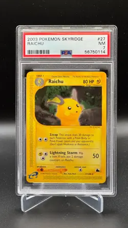 2003 Pokemon Skyridge Raichu #27 Rare Non-Holo PSA 7 NM Yuka Morii Art - Image 1