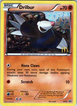 Drilbur 8/12 - Pokemon TCG McDonald's Collection 2012 - Holo (LP) - Image 1