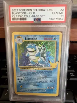 2021 Pokemon Celebrations Blastoise Holo Psa 10 #2 - Image 1