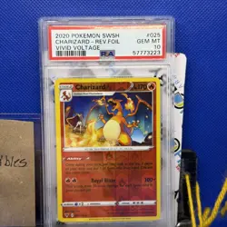 2020 Pokemon SWSH Vivid Voltage Charizard Rev Foil #025 PSA 10 - Image 3