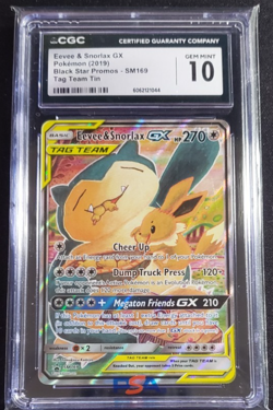 2019 Pokemon Eevee & Snorlax GX Black Star Promo SM169 CGC 10 - Image 1