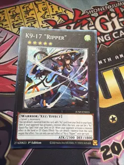 Yu-Gi-Oh! K9-17 “Ripper” Collector Rare JUSH 1st Edition Near Mint - Image 1