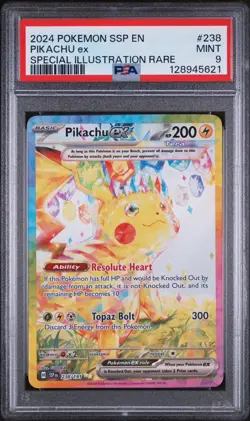 Pokemon TCG Pikachu EX 238/191 Sir Surging Sparks Near Mint English PSA 9 - Image 1