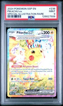Pokemon Pikachu EX Surging Sparks SIR 238/191 PSA 9 Mint English - Image 1