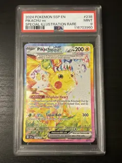 Pikachu EX 238/191 Pokemon Surging Sparks Illustration Rare SIR Psa 9 Mint - Image 1