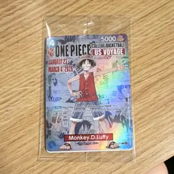 Bandai Namco One Piece Card Game Monkey.D.Luffy US Voyage Promo Holo P-055 - Image 1