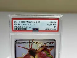 2019 POKEMON SUN & MOON HIDDEN FATES #SV68 FULL ART/BUZZWOLE GX PSA 10 - Image 2