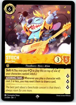 #23 Stitch - Rock Star - Amber PLAYSET x4 2023 Disney Lorcana First Chapter 4x - Image 4