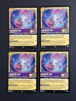 Disney Lorcana Cheshire Cat Inexplicable Whispers In The Well Non-foil Qty 4 - Image 1