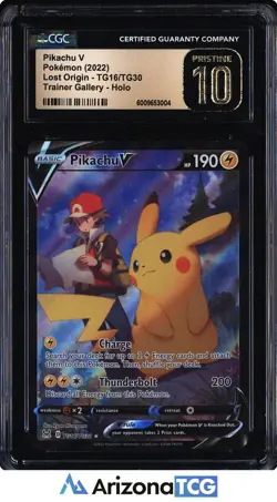 Pokemon 2022 Pikachu V TG16/TG30 Trainer Gallery Lost Origin BLACK LABEL CGC 10 - Image 1